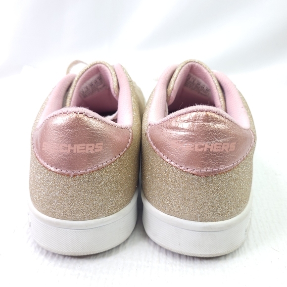 Skechers Omne Street Sneakers Gold Glittery Lace Up Shoes Womens Size 6 - Picture 4 of 7